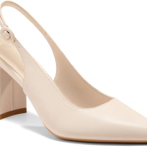 Pointed Toe Slingback Block Heel Shoes