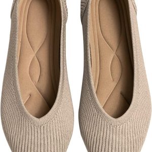 Pointed Toe Knit Ballet Flats